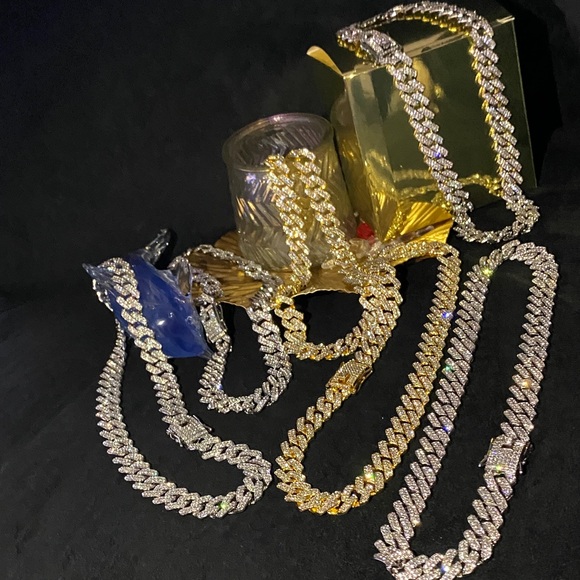 Jewelry - Gold and Silver Cuban Link Chains six piece pack 20 inch